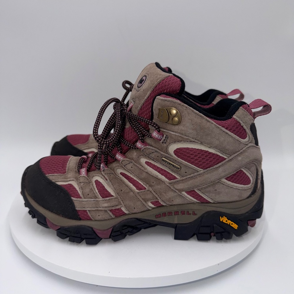 Merrell Moab 2 Mid Waterproof Vibram Hiking Boots Womens 8 Boulder Blush J06052
